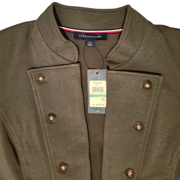 Womens Tommy Hilfiger Military Green Band Jacket Size Large MSRP $109 - Picture 7 of 16